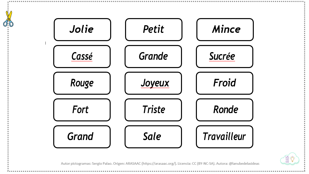 Activité:  Les adjectifs